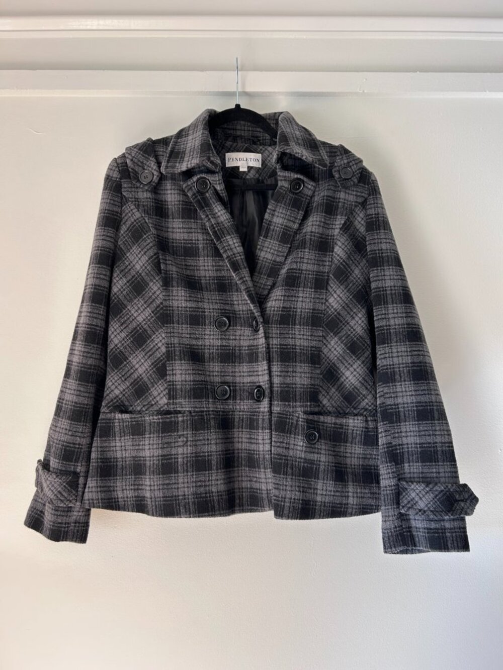 Pendleton Plaid Double Breasted Jacket XL